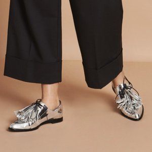 Loeffler Randall Jasper Silver Tassel Oxfords